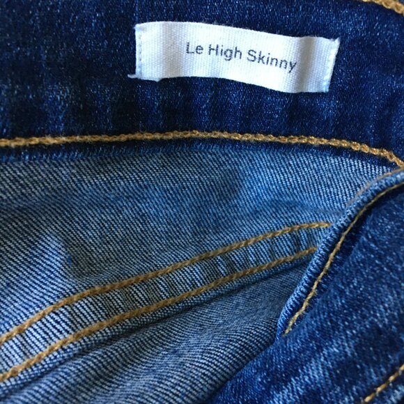 FRAME York Wash 5 Pocket Logo Hardware Le High Rise Waist Slim Fit Skinny Jeans - Picture 3 of 12